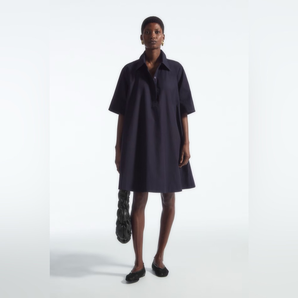 COS A-Line Navy Mini Shirt Dress in Sz 4